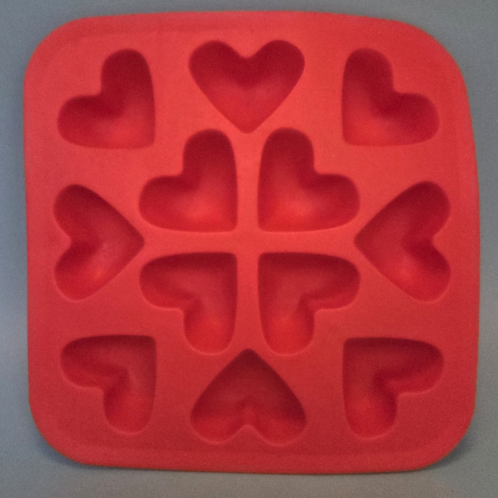 Two Pack Silicone Molds For Baking Or Chocolate, Hearts And Tiered Rectangles
